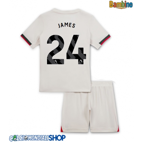 Maglie da calcio Chelsea Reece James #24 Seconda Maglia Bambino 2025-26 Manica Corta + Pantaloni corti)